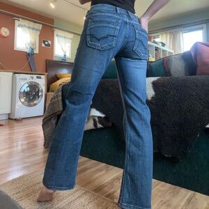 Buffalo David Bitton Womens Queen Mid-Rise Bootcut Jeans wash 29 Blue Denim